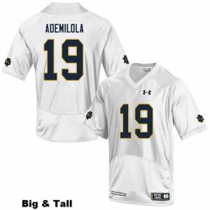 Notre Dame Fighting Irish Men's Justin Ademilola #19 White Under Armour Authentic Stitched Big & Tall College NCAA Football Jersey RXS5199PV
